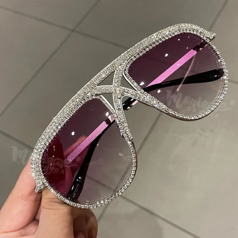 Sunglasses Women 2023 Rhinestone Oversized Sun Glasses Men Luxury Designer Eyeglasses Oculos De Sol Feminino