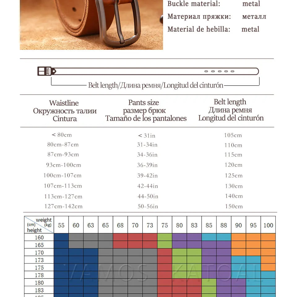 Top Cow genuine leather belts for men luxury designer high quality fashion style vintage brown cowboy male belt