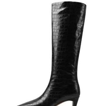 Big Size 34-43 Women's Shoes 2024 Autumn Winter Elastic boots Nubuck Flock Chelsea boots Tip Knee High Knight Long Boots DST5319-1 black