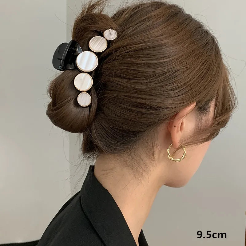 Kshmir New style exaggerated large beads acrylic hair clip large make-up hair styling hairpin female hair pearl hair accessories 8