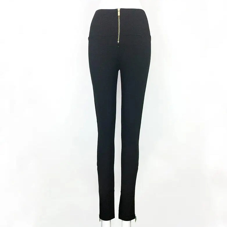 Hot Sale Women Winter Fashion Sexy Back Zipper Black White Bandage Pants 2020 Designer Bodycon Elastic Ladies Pencil Trousers