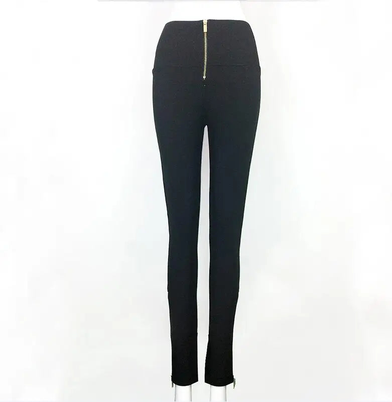 Hot Sale Women Winter Fashion Sexy Back Zipper Black White Bandage Pants 2020 Designer Bodycon Elastic Ladies Pencil Trousers