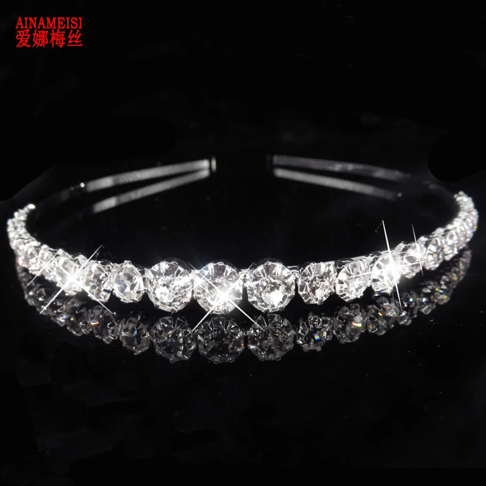AINAMEISI Fashion Bridal Hair Accessories For Women Hairbands Pearl Crystal Rhinestone Wedding Crown Tiara Wedding Hair Jewelry 1