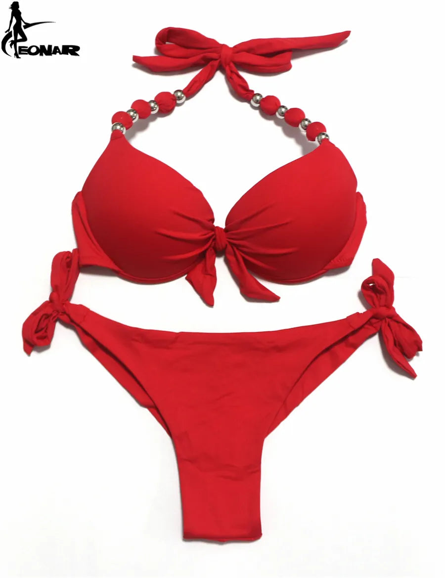 EONAR Push Up Bikini Women Bandage Swimsuits Brazilian Cut Bottom Bikini Set Bathing Suits maillot de bain femme Swimwear