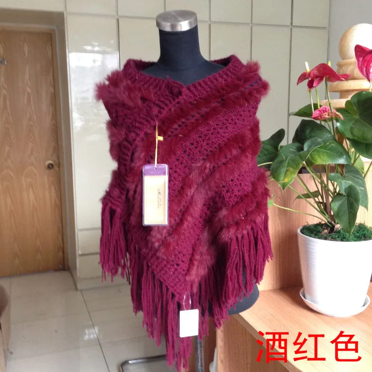 Spring wearing coat rabbit fur cape women's fur shawl all-match bride wedding formal dress free shipping