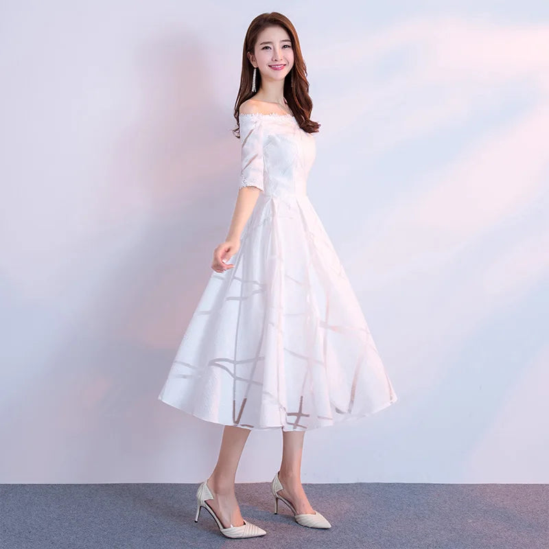 CELEBRITY DRESSES SHORT WOMEN WHITE COLOR MIDI SPECIAL OCCASION PARTY PROM GOWN SERENE HILL