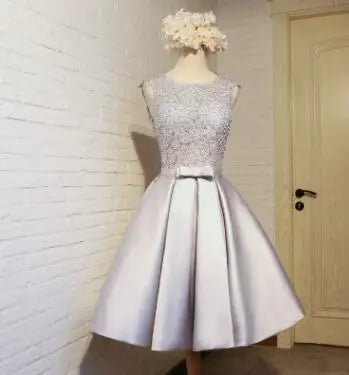 ROBE DE SOIREE SHORT COCKTAIL DRESSES PARTY PLUS SIZE WOMEN LACE GOWN BACKLESS A LINE VESTIDOS ELEGANT picture gray