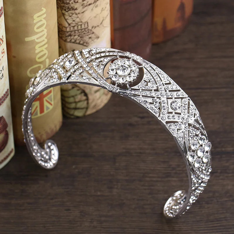 Royal Rhinestone Crystal Wedding Tiara Hair Jewelry Queen Crown Headband Bridal Hair Accessories Princess Hair Bands