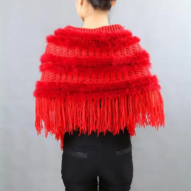 Spring wearing coat rabbit fur cape women's fur shawl all-match bride wedding formal dress free shipping red One Size