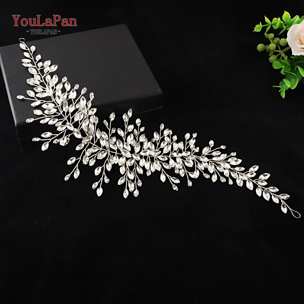 YouLaPan Fast Shipping Wedding Dress Belt Bridal's Belt Rhinestone Belt Wedding Bridal Sash Belt Silver Crystal Belt SH237