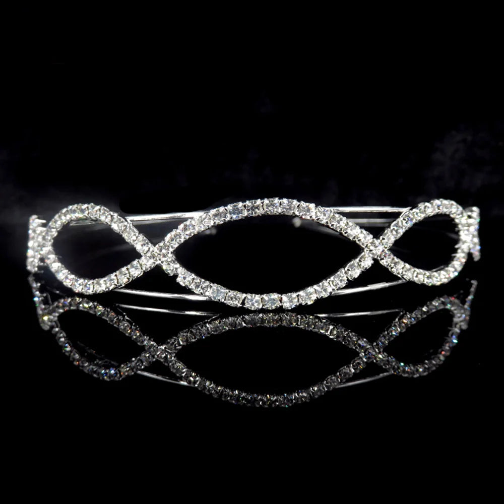 AINAMEISI Fashion Bridal Hair Accessories For Women Hairbands Pearl Crystal Rhinestone Wedding Crown Tiara Wedding Hair Jewelry 3