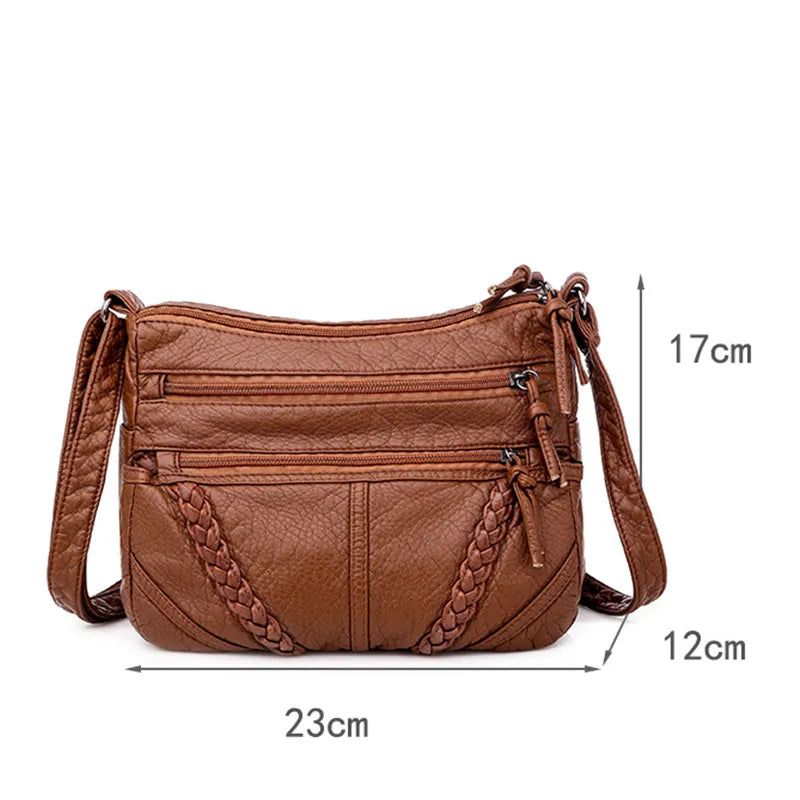 Women Messenger Bags Matching-all Leather Feeling PU Shoulder Bags Fashion Gift for Girls & Middle Aged Female