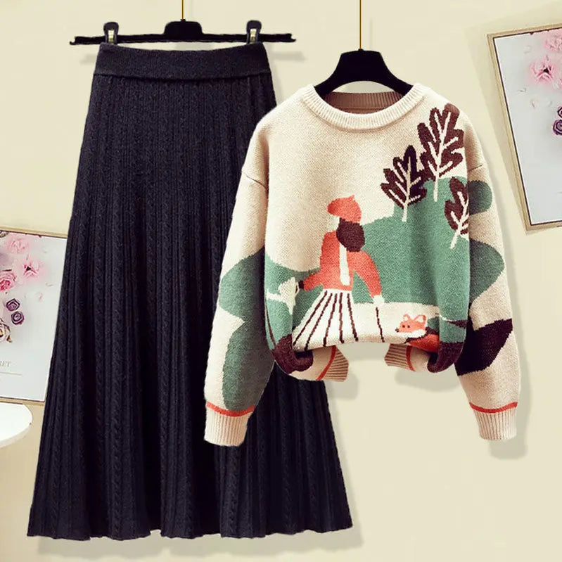 Women's spring and autumn knitted sweater girls Western fashion slim casual cotton