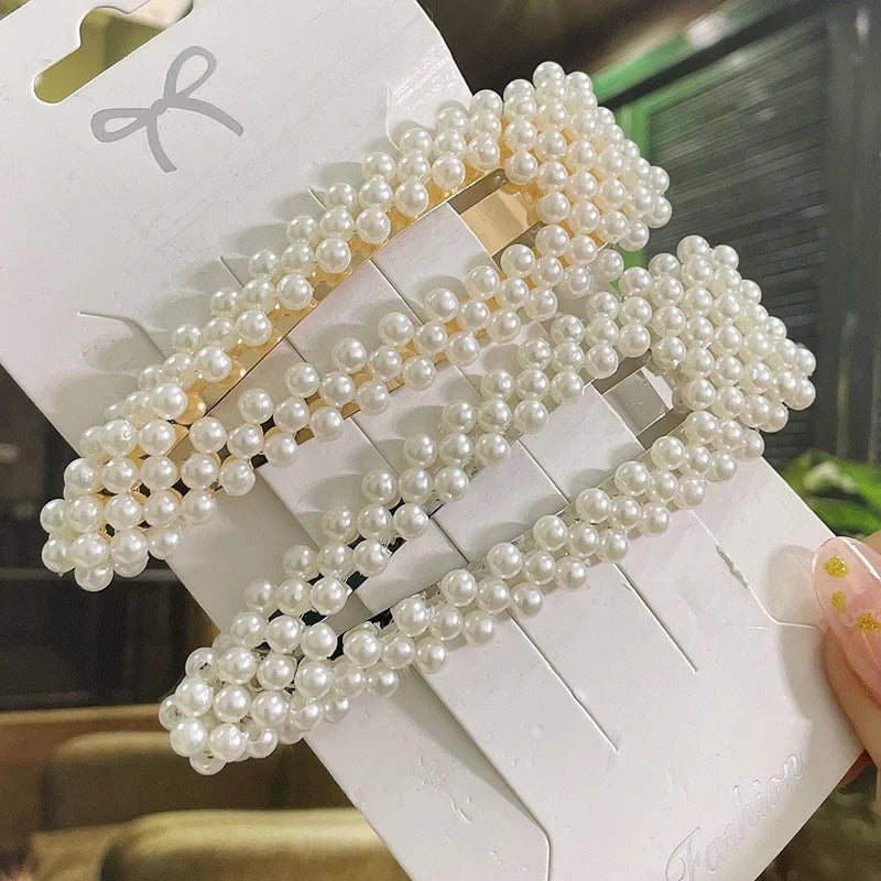 Simulated Pearl Hair Clips For Women Korean Women Hairpins Girl Geometric Hair Barrettes Fashion Hairgrip Hair Accessories Set 5