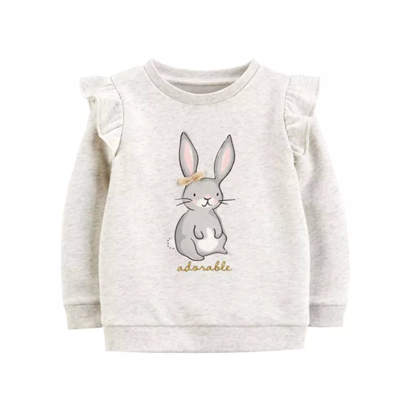Apples Print Girls Sweatshirts Hot Selling Children's Clothes Long Sleeve Autumn Shirts T4656 BUNNY