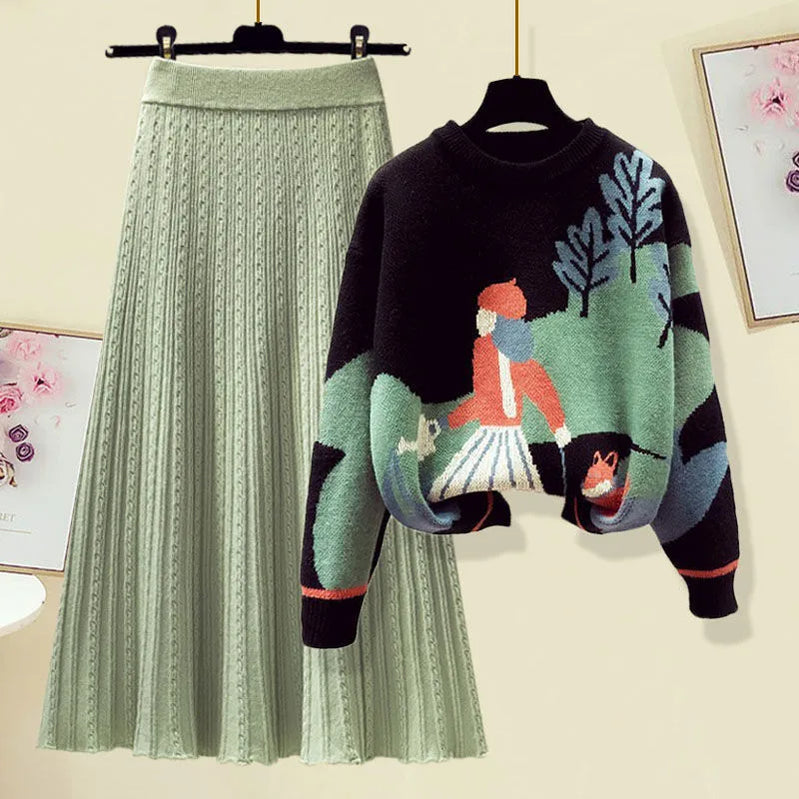 Women's spring and autumn knitted sweater girls Western fashion slim casual cotton