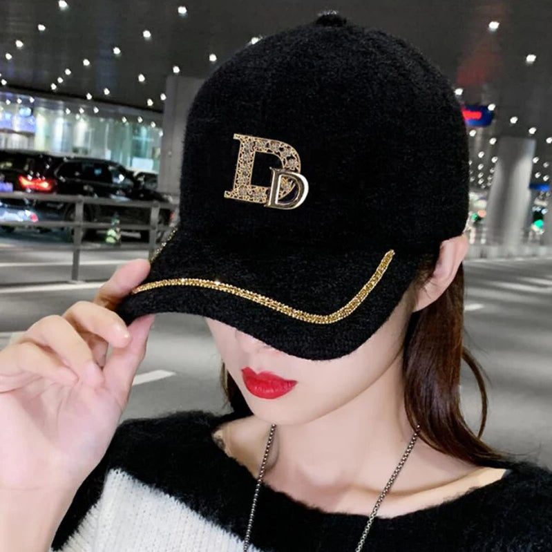 DYLAOPAN2021 Letter D Baseball Cap Women rhinestone trend cotton bling Cap snapback hip hop cap UV protection Hat Women's Cap