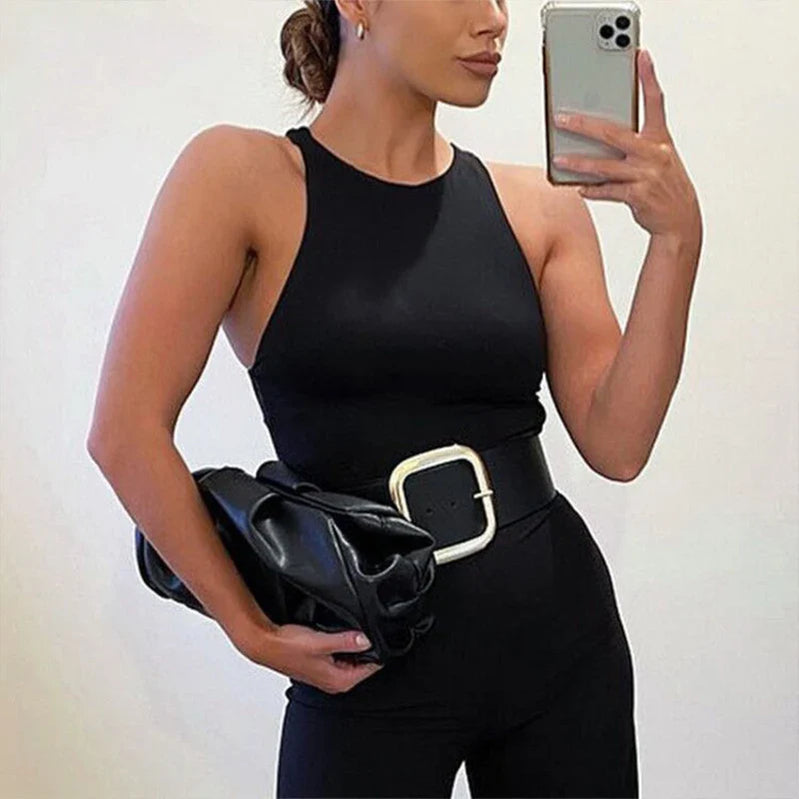 Sexy Tank Tops For Women White O Neck Sleeveless Corset Summer Off Shoulder Body Tops Streetwear Sexy Bodysuit Female Tank Top Black