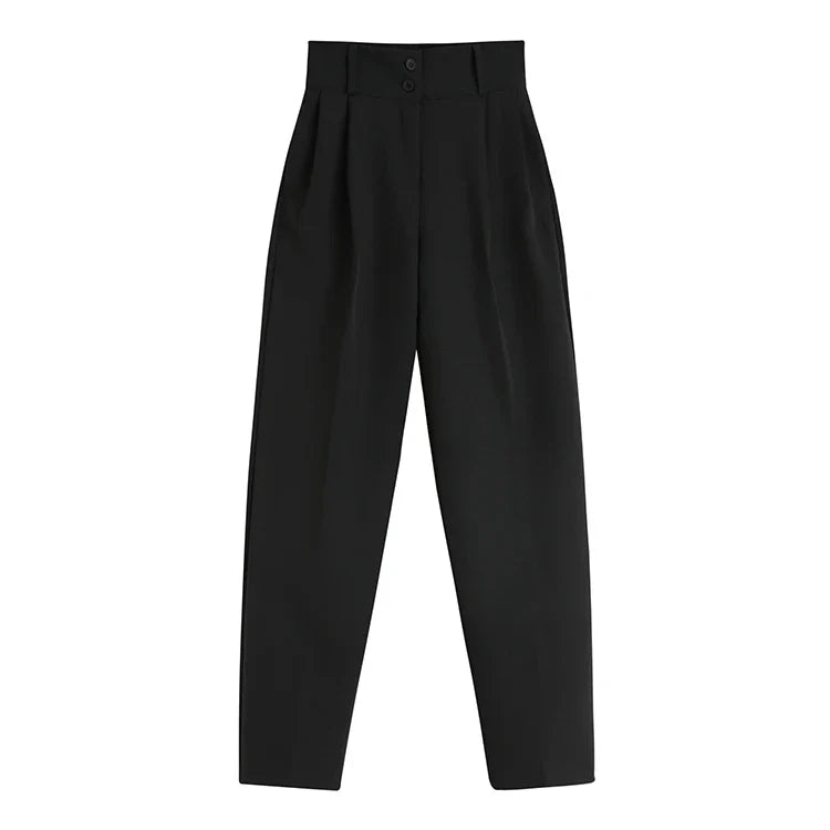 Loose Women Full Sleeve Short Blazers Jackets Pants Suits Female Casual OL Quality Trouser 2 Pieces Set Spring Autumn WS284 Pant only