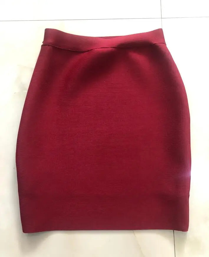 Wholesale Shipping Candy Color Sexy Women Bodycon Mini Bandage Skirt 2021 Designer Fashion Black Pencil Skirt Faldas 43cm