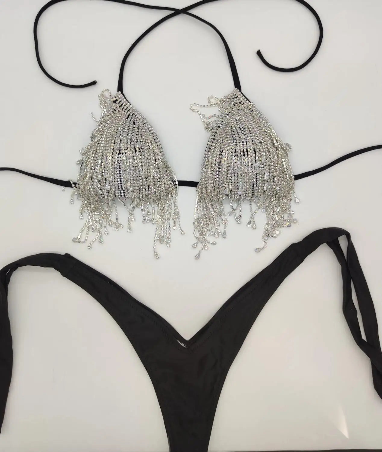 Crystal bikini diamond swimwear biquini diamond bikini beachwear popular swim suit rhinestone swimsuits bikini black