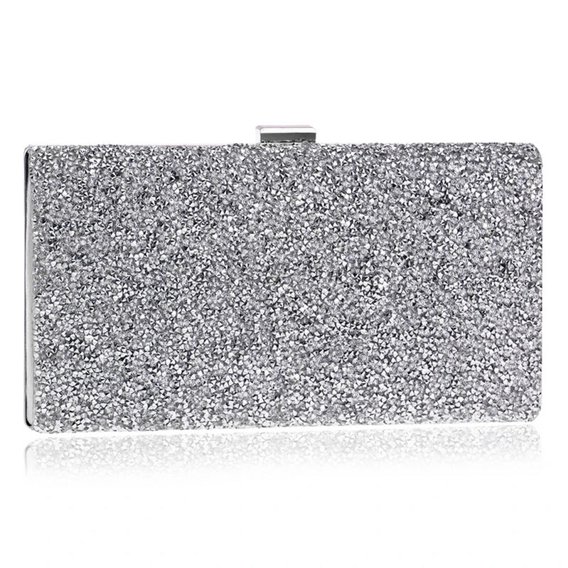 Flower Candy Color Women Evening Bags Wedding Party Event Clutch Diamonds Metal Rhinestones Handbags Beading Purse Diamonds Bag YM1042silver Mini(Max Length<20cm)