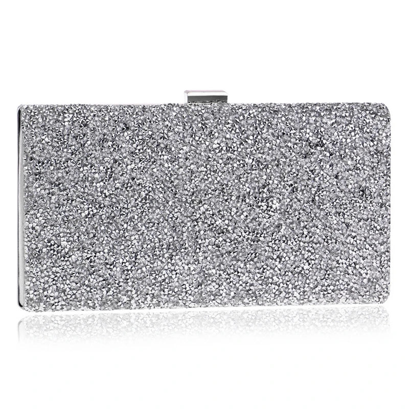 Flower Candy Color Women Evening Bags Wedding Party Event Clutch Diamonds Metal Rhinestones Handbags Beading Purse Diamonds Bag YM1042silver Mini(Max Length<20cm)