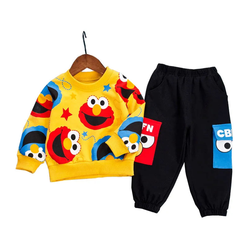 Spring Baby Boys Girls Casual Clothes Kids Cartoon T-Shirt Pants 2Pcs/Sets Infant Cotton Clothing Set Children Fashion Tracksuit