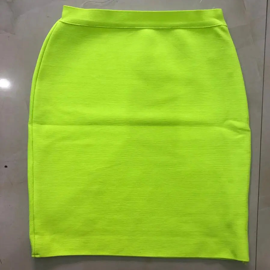 Wholesale Shipping Candy Color Sexy Women Bodycon Mini Bandage Skirt 2021 Designer Fashion Black Pencil Skirt Faldas 43cm