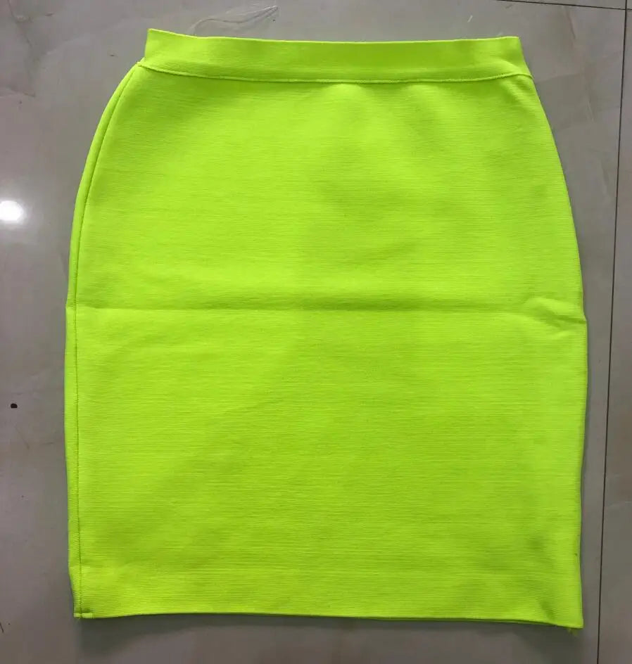 Wholesale Shipping Candy Color Sexy Women Bodycon Mini Bandage Skirt 2021 Designer Fashion Black Pencil Skirt Faldas 43cm