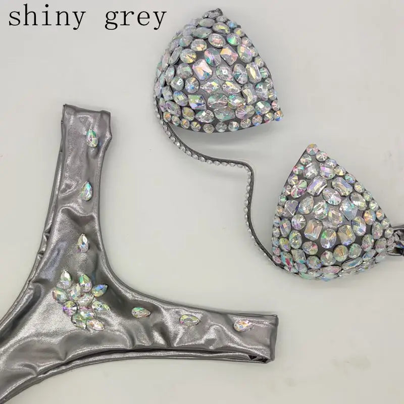 Diamond bikini crystal bikini swimwear plus sizes bikini rhinestone bikini swimsuit sexy beachwear biquini