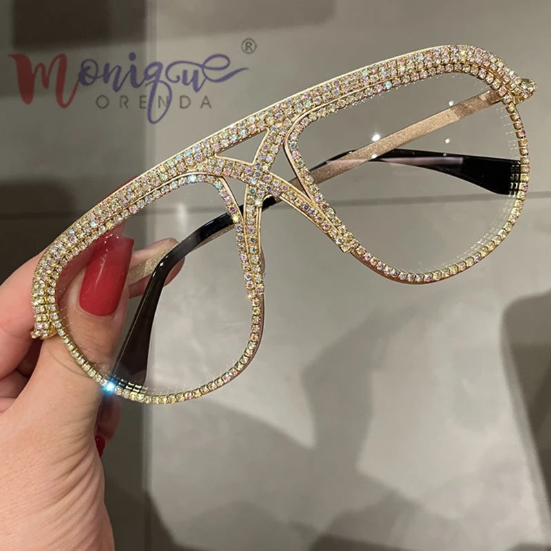 Sunglasses Women 2023 Rhinestone Oversized Sun Glasses Men Luxury Designer Eyeglasses Oculos De Sol Feminino