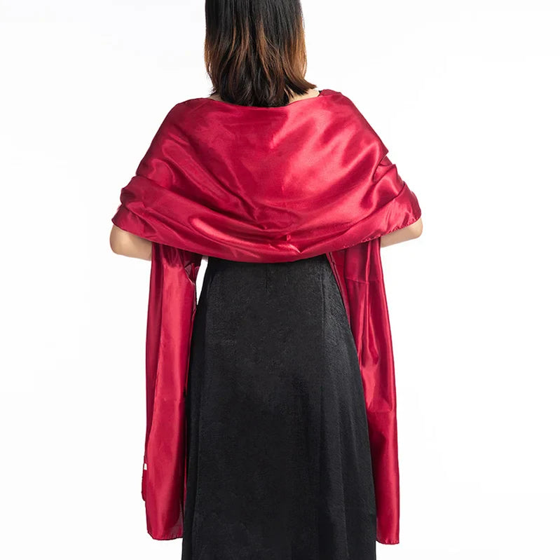 19 Colors New Arrival Women Evening Wraps Shawls 240*70cm Satin Long Formal Wedding Party Ladies Bolero 2 Size Can Choose