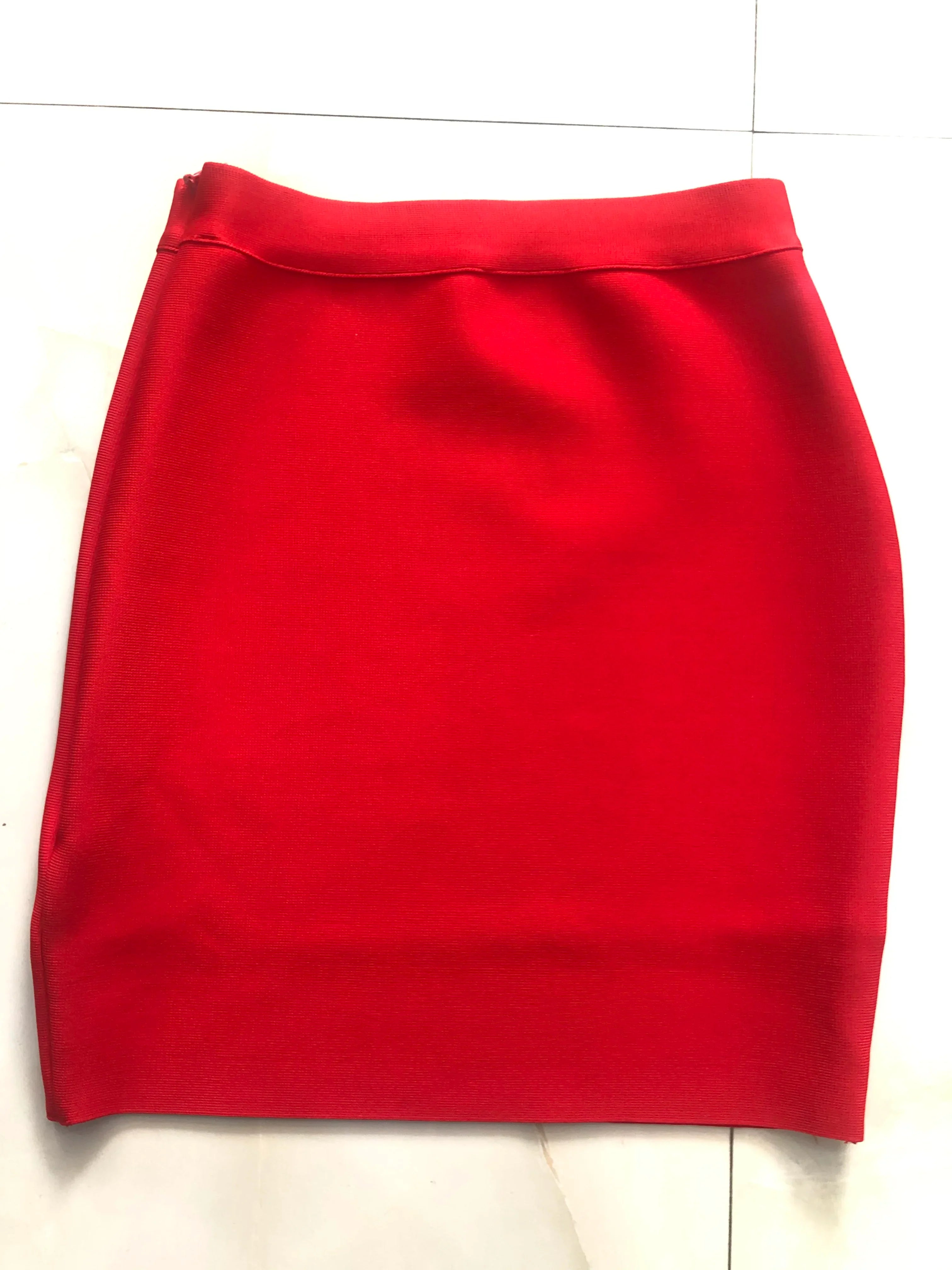 Wholesale Shipping Candy Color Sexy Women Bodycon Mini Bandage Skirt 2021 Designer Fashion Black Pencil Skirt Faldas 43cm