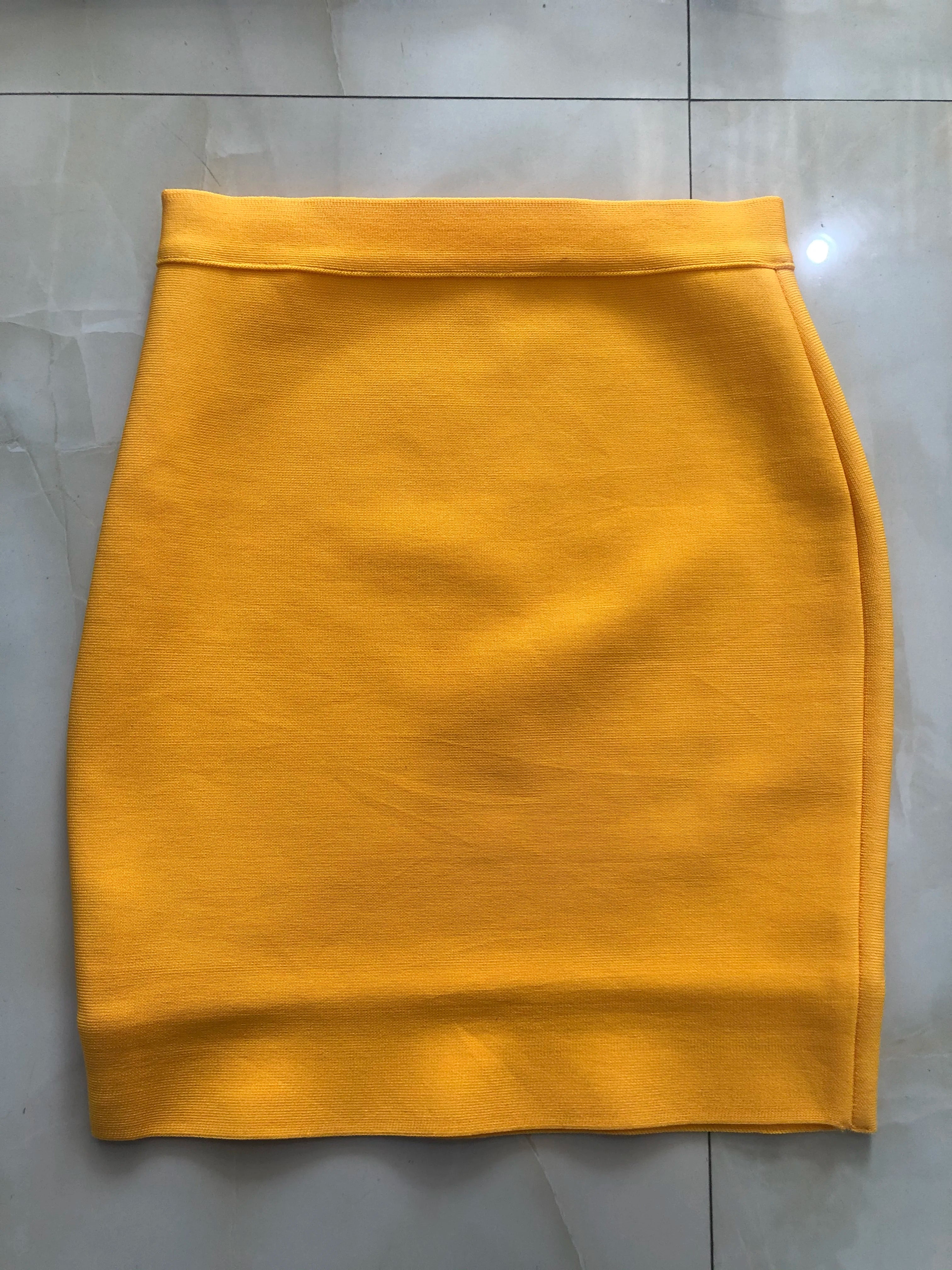Wholesale Shipping Candy Color Sexy Women Bodycon Mini Bandage Skirt 2021 Designer Fashion Black Pencil Skirt Faldas 43cm