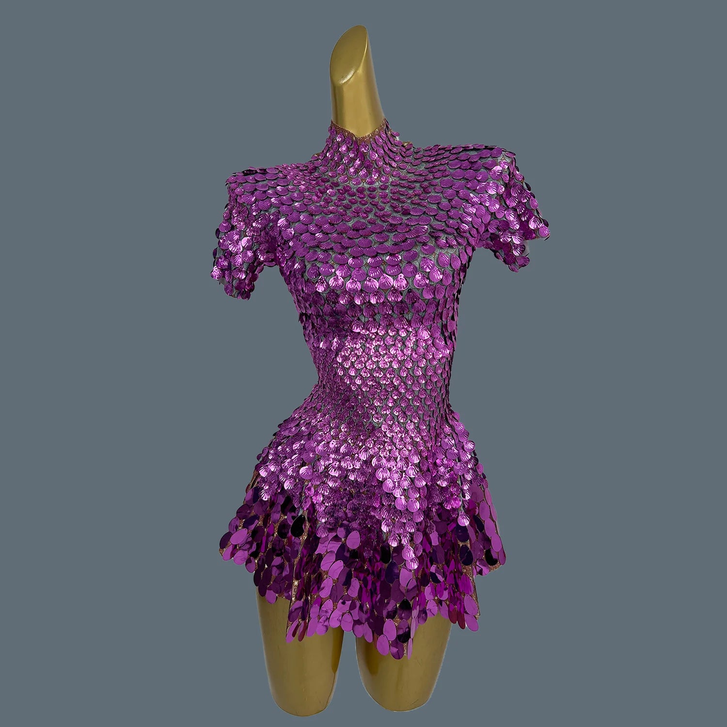 Sparkly Sequins Latin Dress Stage Wear Celebrate Birthday Prom Short Dress Nightclub Stage Performance Dance Costume Jinsique