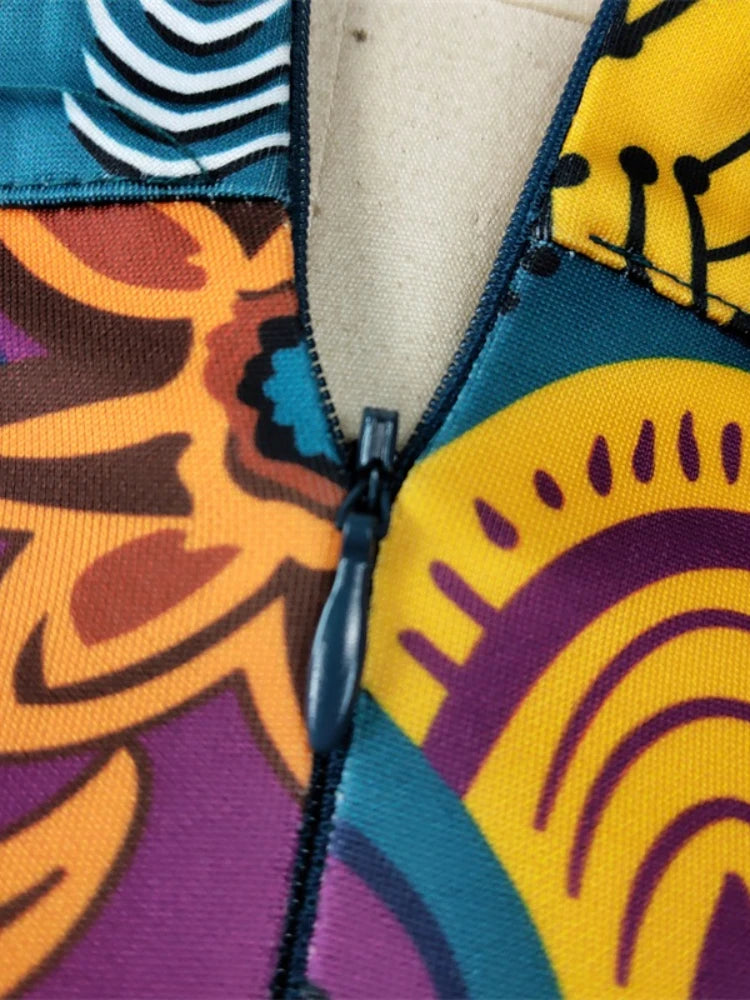 Women Summer Print Skirt Vintage Floral African Fashion High Waist Tassel Classy Modest Elegant Retro Jupes Falads Drop Shipping