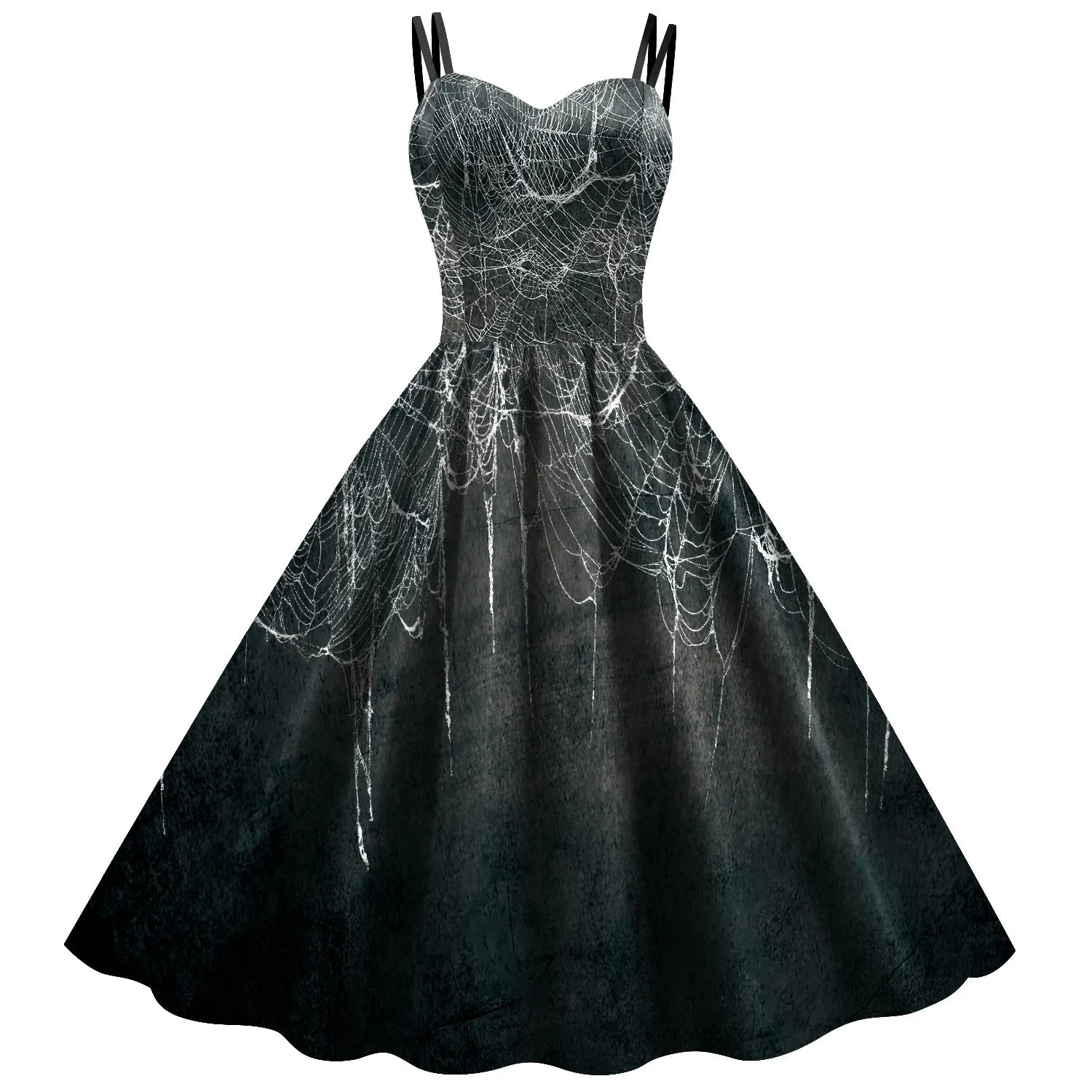 Fancy Skeleton Halloween Women Dress Girl Carnival Party Dresses Female Goth Horror Costume Rockabilly Dress B361-1014