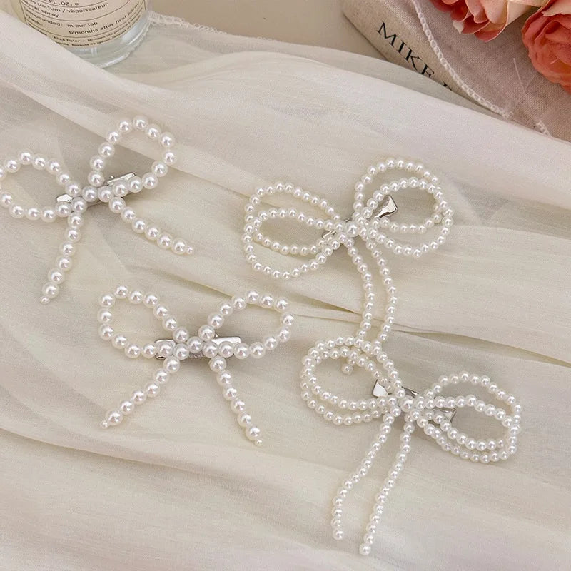 Butterfly hair clip pin bows accessories for women girl korean fairy pearl popular vintage Designer mini barrette Headdress