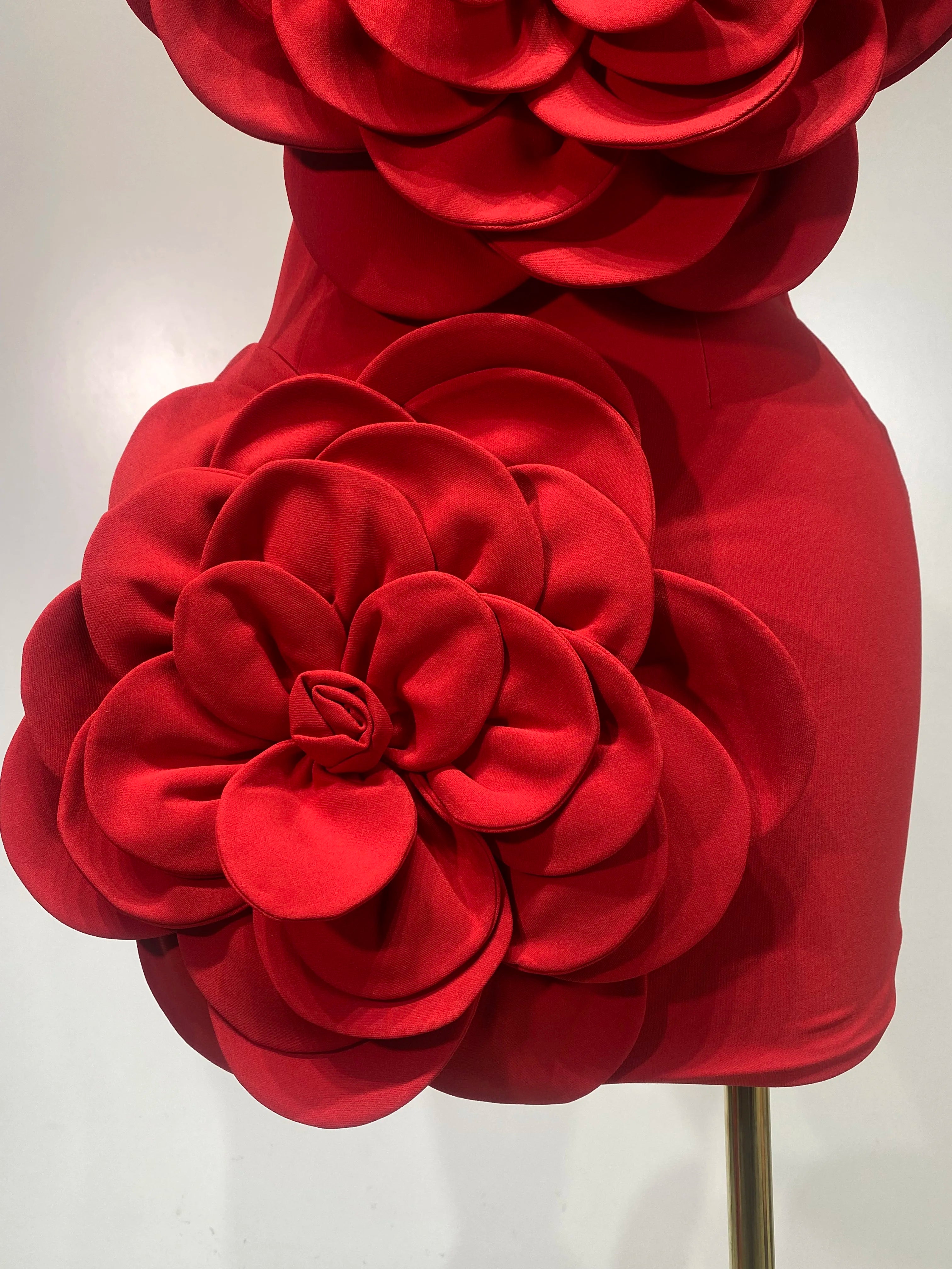 Women Sexy Strapless Backless Flower Red Mini Bodycon Dress 2025 Celebirty Elegant Evening Club Party Luxury Birthday Dresses