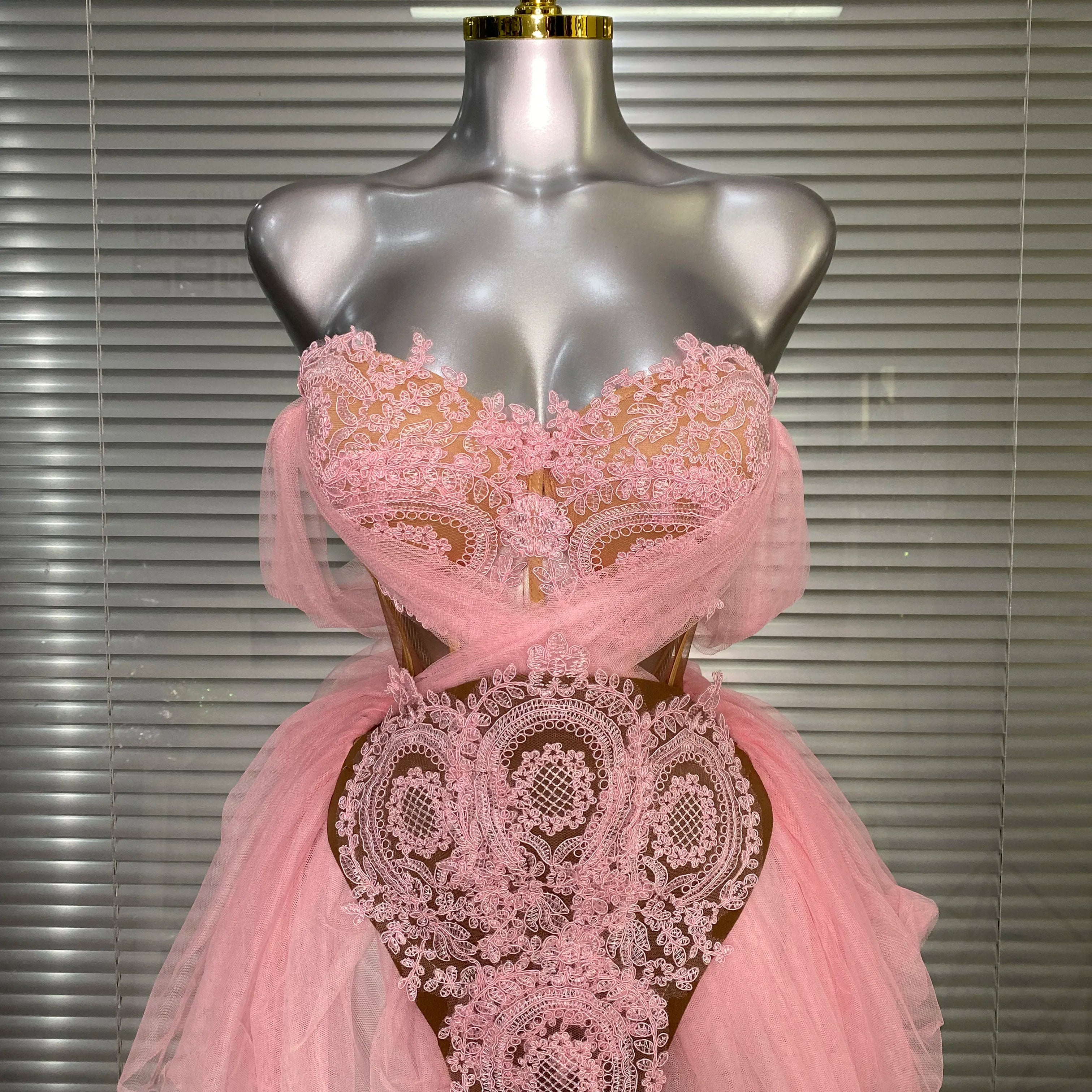 Celebrity INS Sexy Two Pieces Set Women Celebrity Adjustable Laced Pink Gray Black Skirt Suits Stage Costume