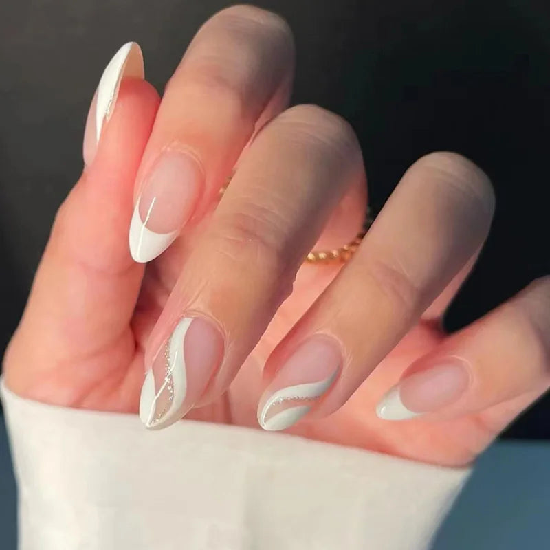 Unhas postiças simples vermelho vinho com cola, comprimento médio, amêndoa, unhas postiças, vestíveis, cabeça redonda, oval, cobertura total