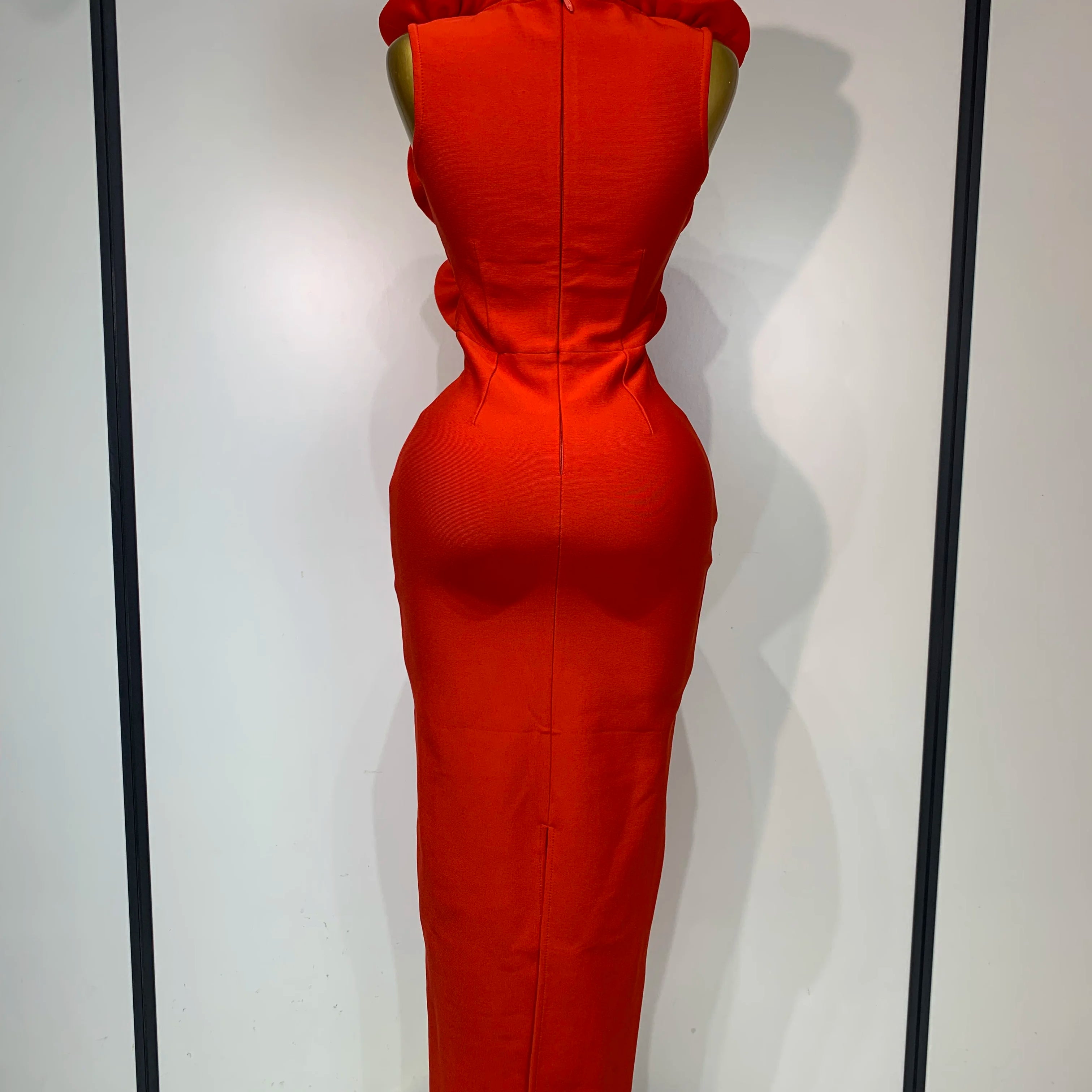 Vestido bandage bodycon sem mangas com estampa floral 3D 2025, novo vestido feminino de celebridades, elegante para festa em clube, vestido de aniversário de luxo