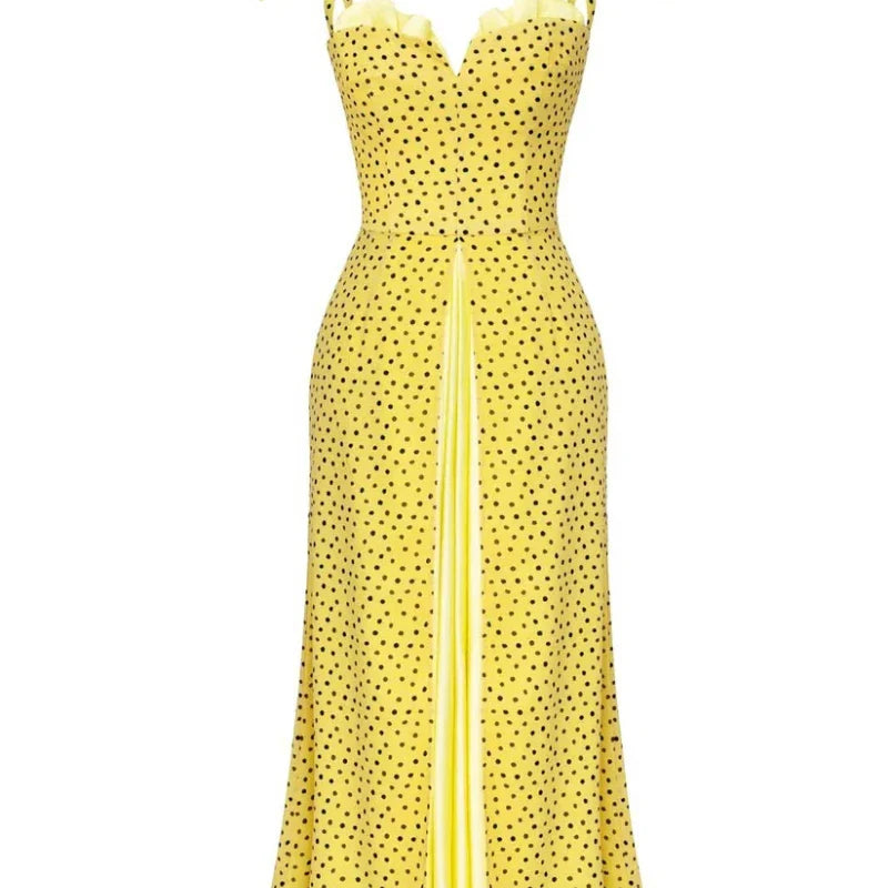 Women Maxi Dress Summer Fashion Casual V Neck Sling Nipped Waist Slits Loose Elegant Beach Sexy High Street Wear