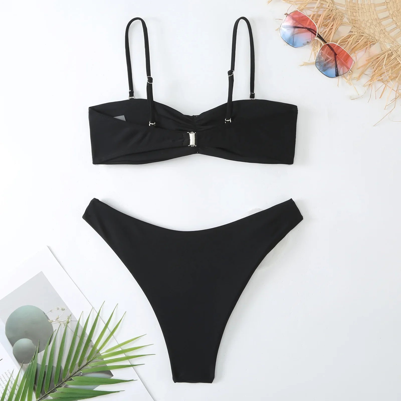 Sexy Women Swimsuit Lace Up Bikini Micro Bikinis Set Female Swimwear 3D Floral Bathing Suit Thong Biquini Swimming Suits