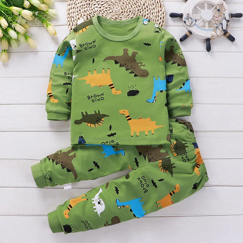 Kids Clothes Children Sets Children's Clothing Boys Girls Cotton Autumn winter Clothing Pants Sleepwear Underwear Christmas Gift Style3 thick