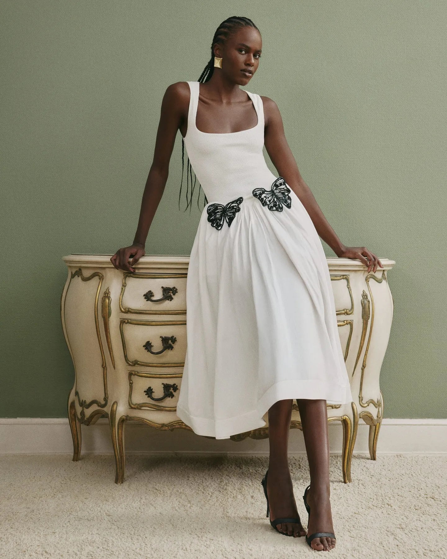 New Arrival White Color Women Sleeveless Sexy O-Neck Straight Long Dress Elegant Evening Party Celebrity High Street Wear