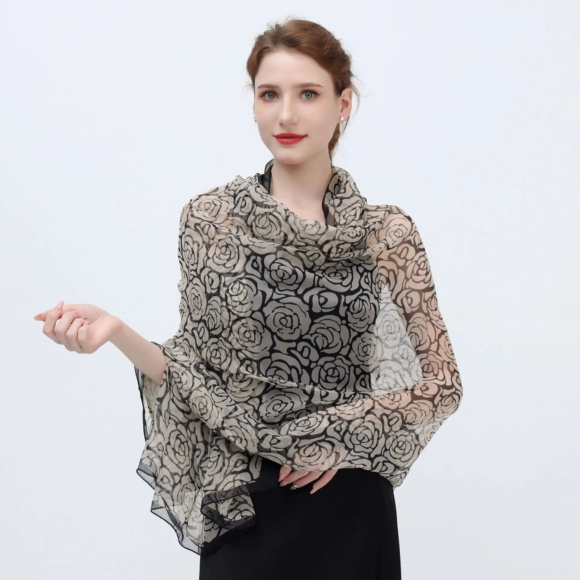 Print Silk Scarf Hijab Women Spring Deisgn Soft Beach Stoles Elegant Head Scarves Echarpe Shawl Satin Large Wrap Echarpe Bandana see chart 3