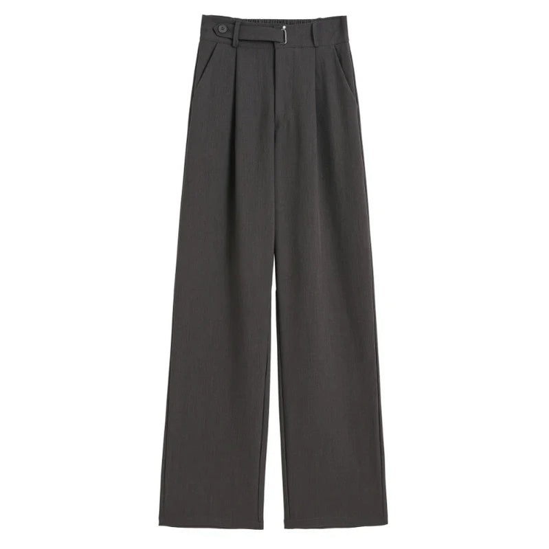 Seoulish High Waist New Suit Wide Leg Women‘s Full Pants Spring Summer Female Elegant Minimalism Straight Loose Trousers