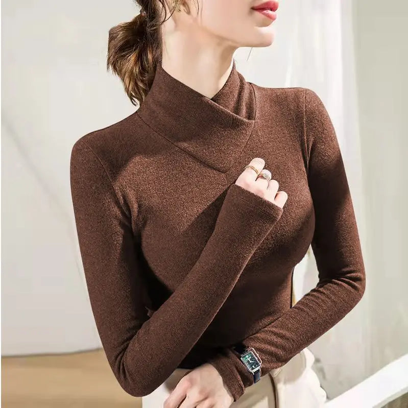 Winter Imitate Mink Wool Hot Fleecing Female Casual Sweater O-neck Long Puff Pink Solid Women Knitted Tops Elastic Pullovers Coffee One Size